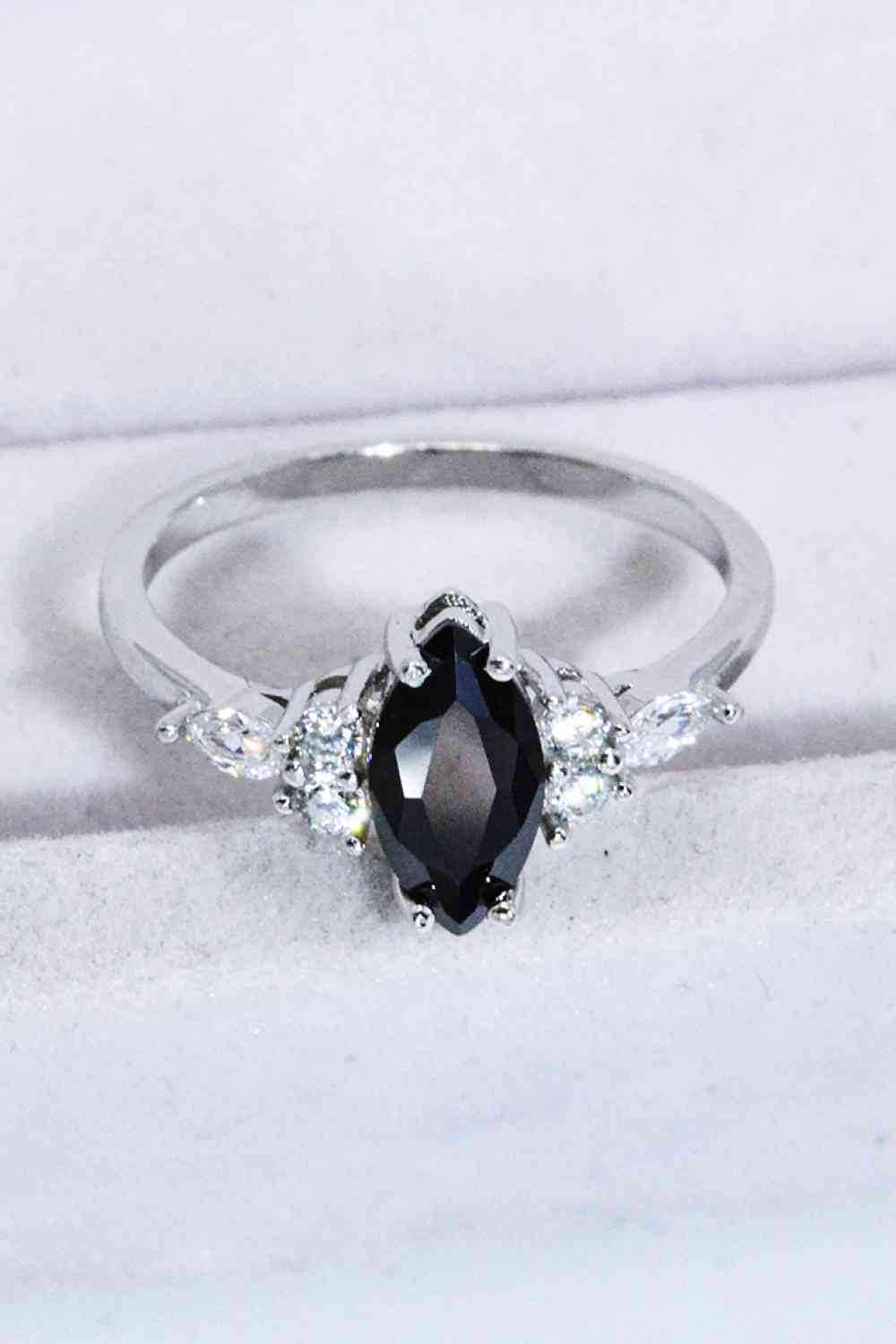 925 Sterling Silver Black Agate Ring-Bijou Crush