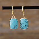 Copper Natural Stone Dangle Earrings-Bijou Crush