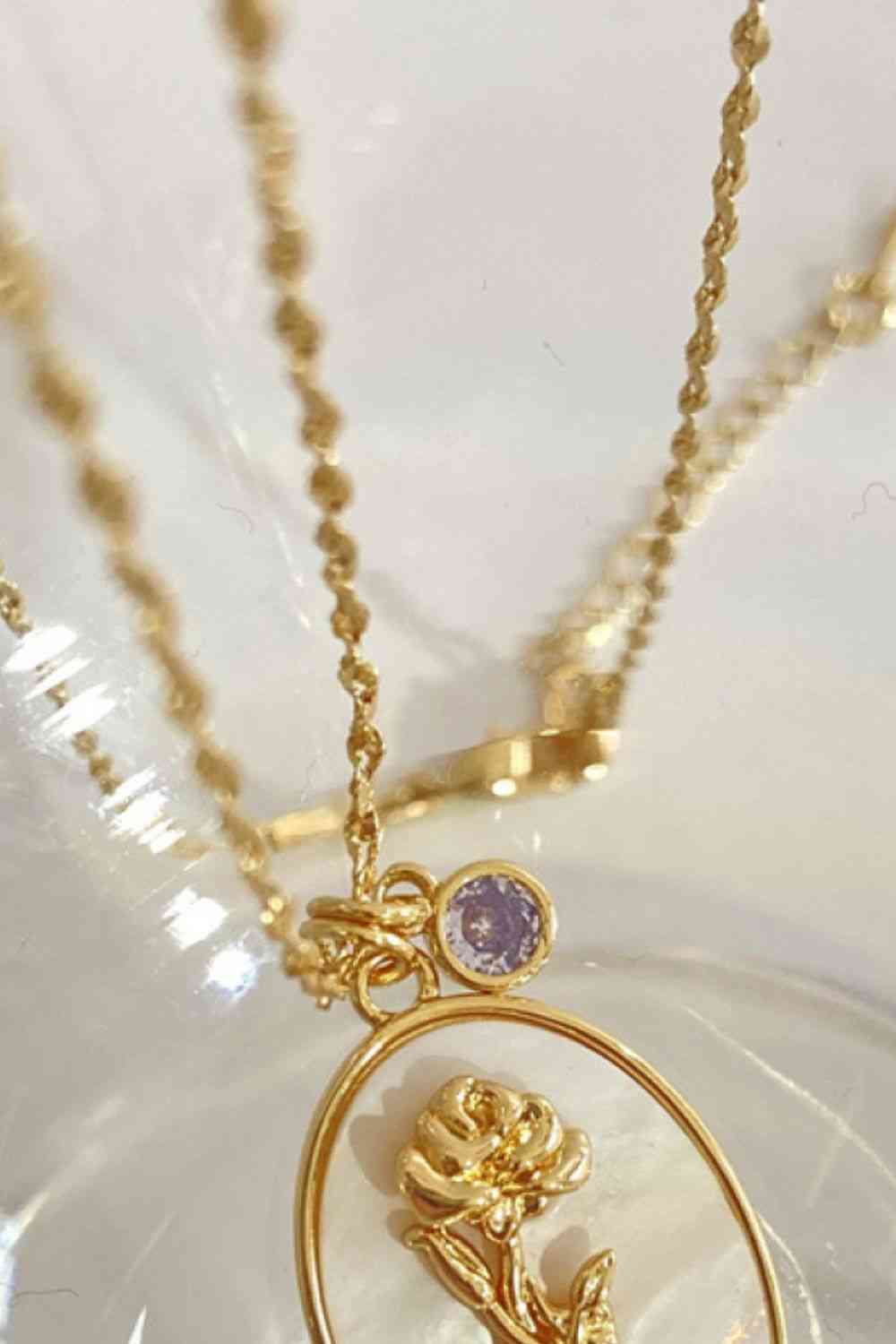 Flower Shell Pendant Copper Necklace-Bijou Crush