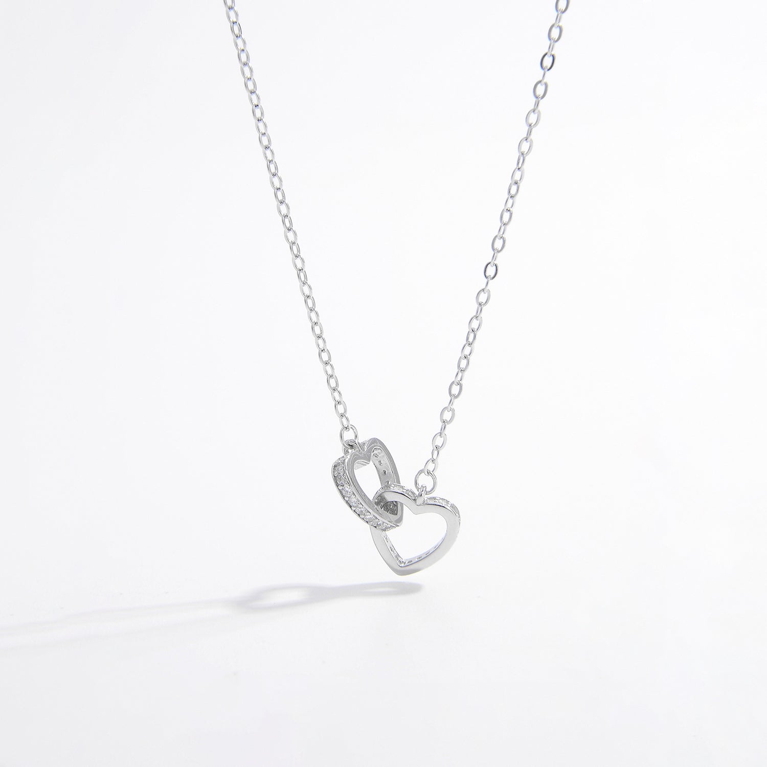 925 Sterling Silver Inlaid Zircon Heart Necklace-Bijou Crush