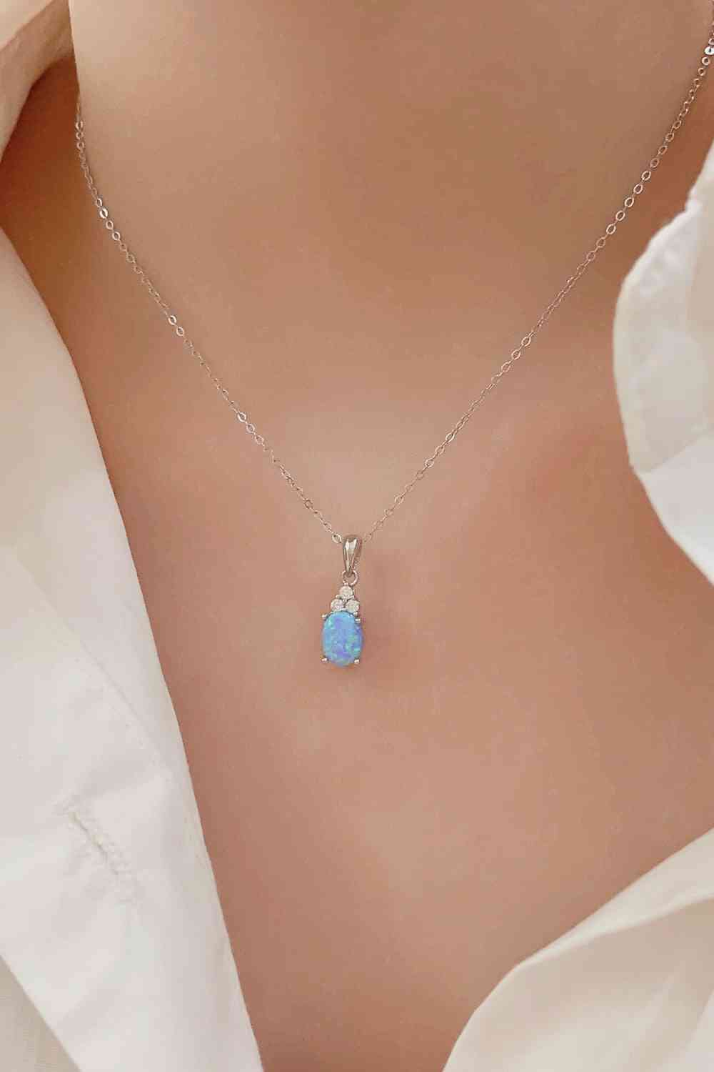 Find Your Center Opal Pendant Necklace-Bijou Crush