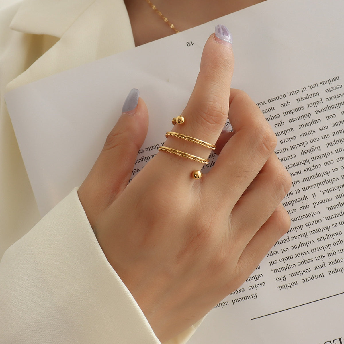 Titanium Steel Wrap Ring-Bijou Crush