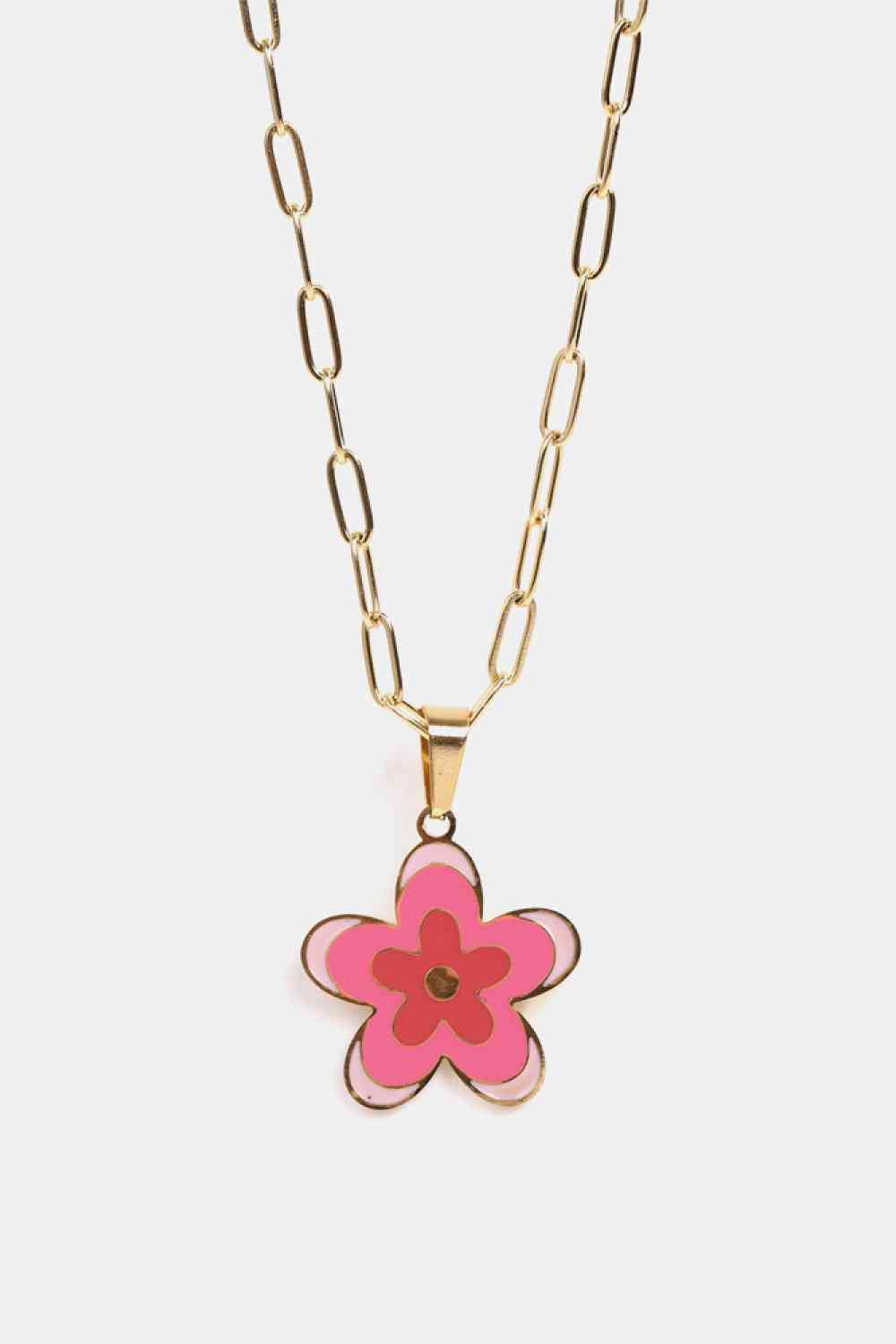 Flower Pendant Stainless Steel Necklace-Bijou Crush