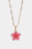 Flower Pendant Stainless Steel Necklace-Bijou Crush