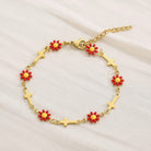 Flower & Cross Stainless Steel Bracelet-Bijou Crush