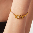 Titanium Steel Rhinestone Letter Bracelet-Bijou Crush
