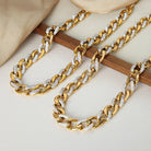 Zircon Titanium Steel Chunky Chain Necklace-Bijou Crush
