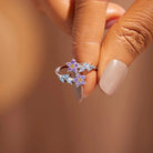 Flower Shape Inlaid Zircon 925 Sterling Silver Ring-Bijou Crush