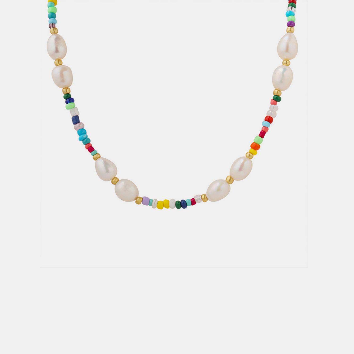 Freshwater Pearl Titanium Steel Bead Necklace-Bijou Crush