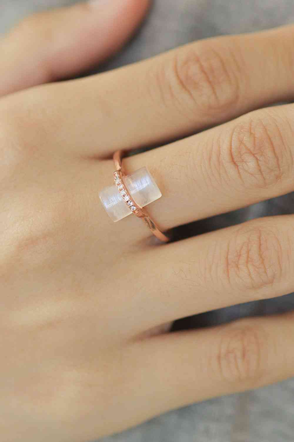 Natural Moonstone Platinum-Plated Ring-Bijou Crush