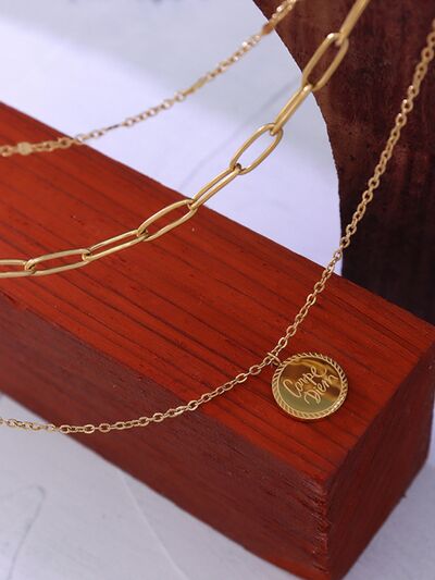 18K Gold-Plated Three-Layered Engraved Necklace-Bijou Crush