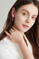 Moissanite 925 Sterling Silver Connected Earrings-Bijou Crush