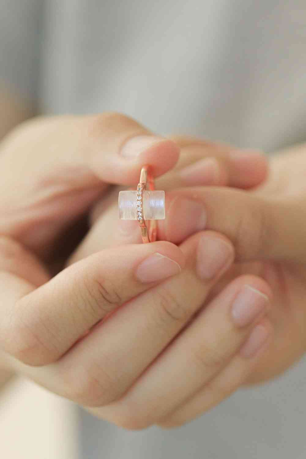 Natural Moonstone Platinum-Plated Ring-Bijou Crush
