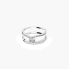 Twisted Inlaid Zircon Double-layered Ring-Bijou Crush