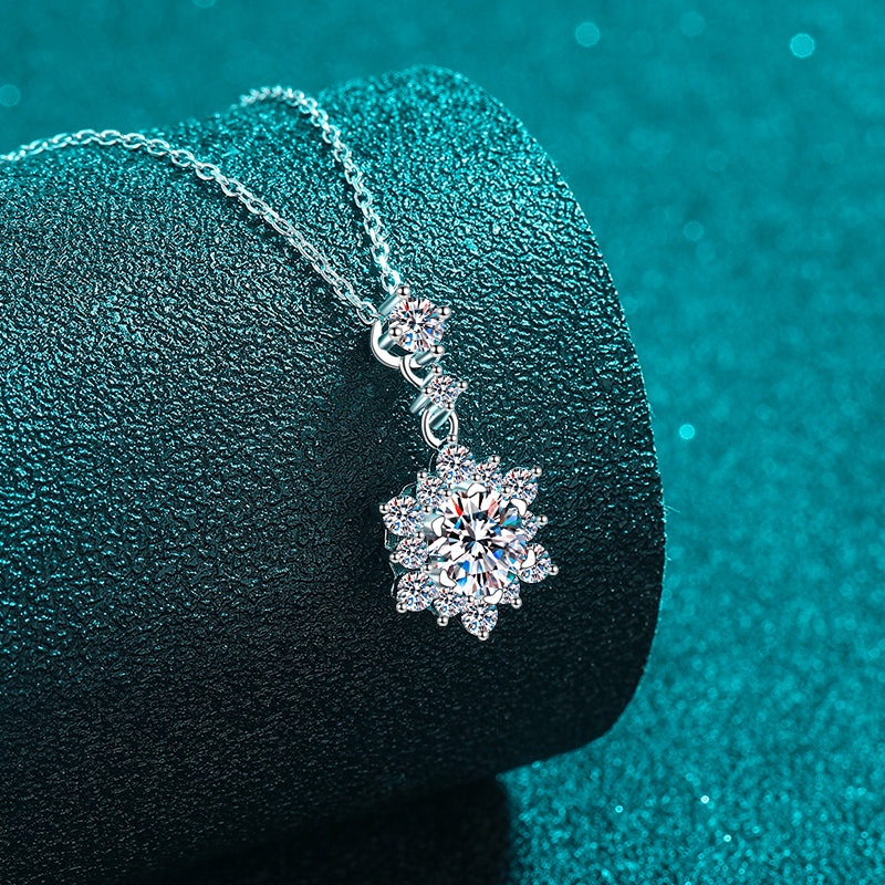 1 Carat Moissanite Zircon Sterling Silver Necklace-Bijou Crush
