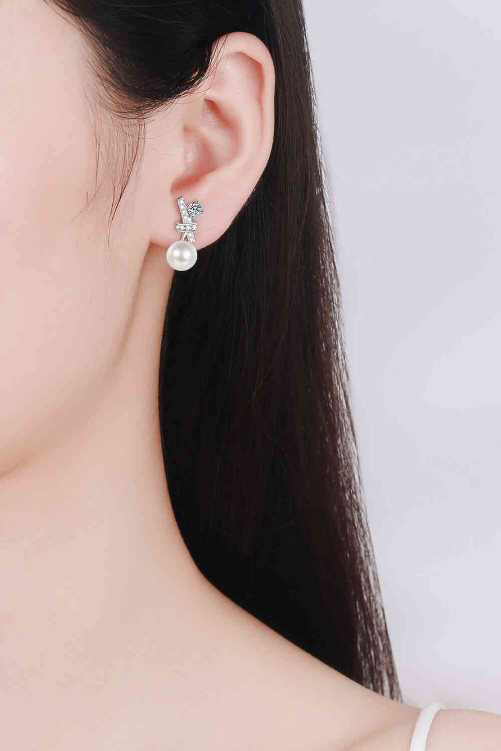 Pearl Moissanite Stud Earrings-Bijou Crush