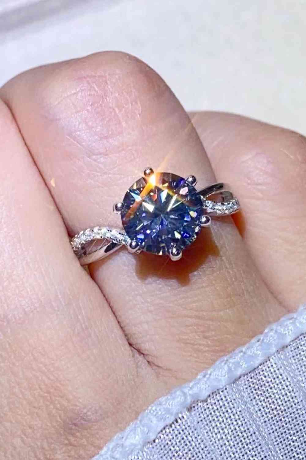 2 Carat Moissanite Ring in Smokey Gray-Bijou Crush