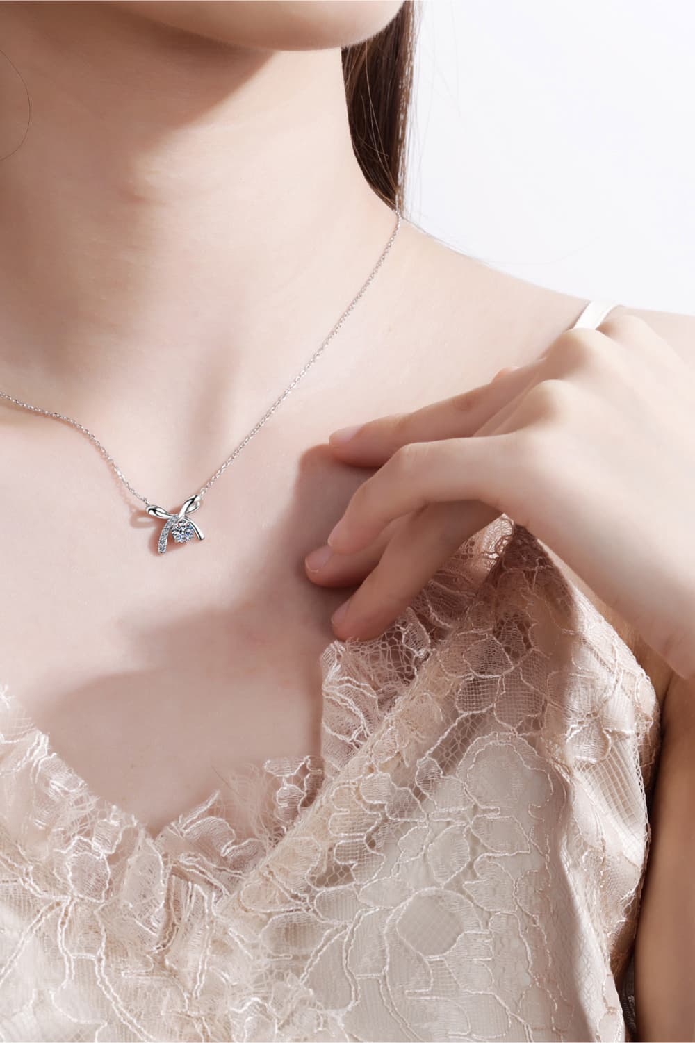 Moissanite 925 Sterling Silver Necklace-Bijou Crush