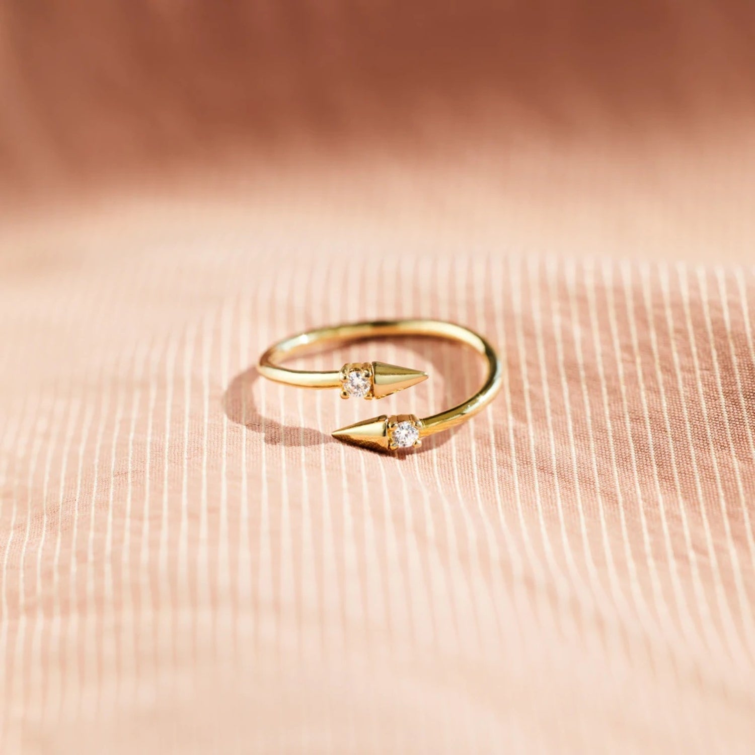 925 Sterling Silver Inlaid Zircon Bypass Ring-Bijou Crush