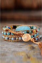 Handmade Natural Stone Beaded Triple Layer Bracelet-Bijou Crush