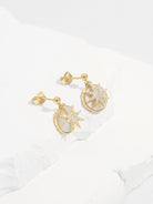 18K Gold-Plated 925 Sterling Silver Star Shape Earrings-Bijou Crush