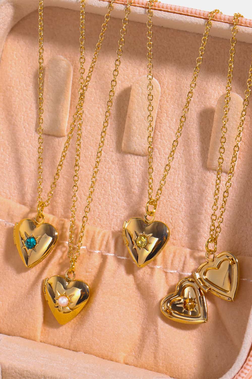 Zircon Heart Shape 14K Gold-Plated Pendant Necklace-Bijou Crush