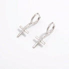 925 Sterling Silver Zircon Cross Earrings-Bijou Crush