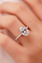 Platinum-Plated Side Stone 2 Carat Moissanite Ring-Bijou Crush