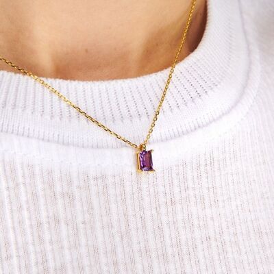 Titanium Steel Inlaid Zircon Pendant Necklace-Bijou Crush