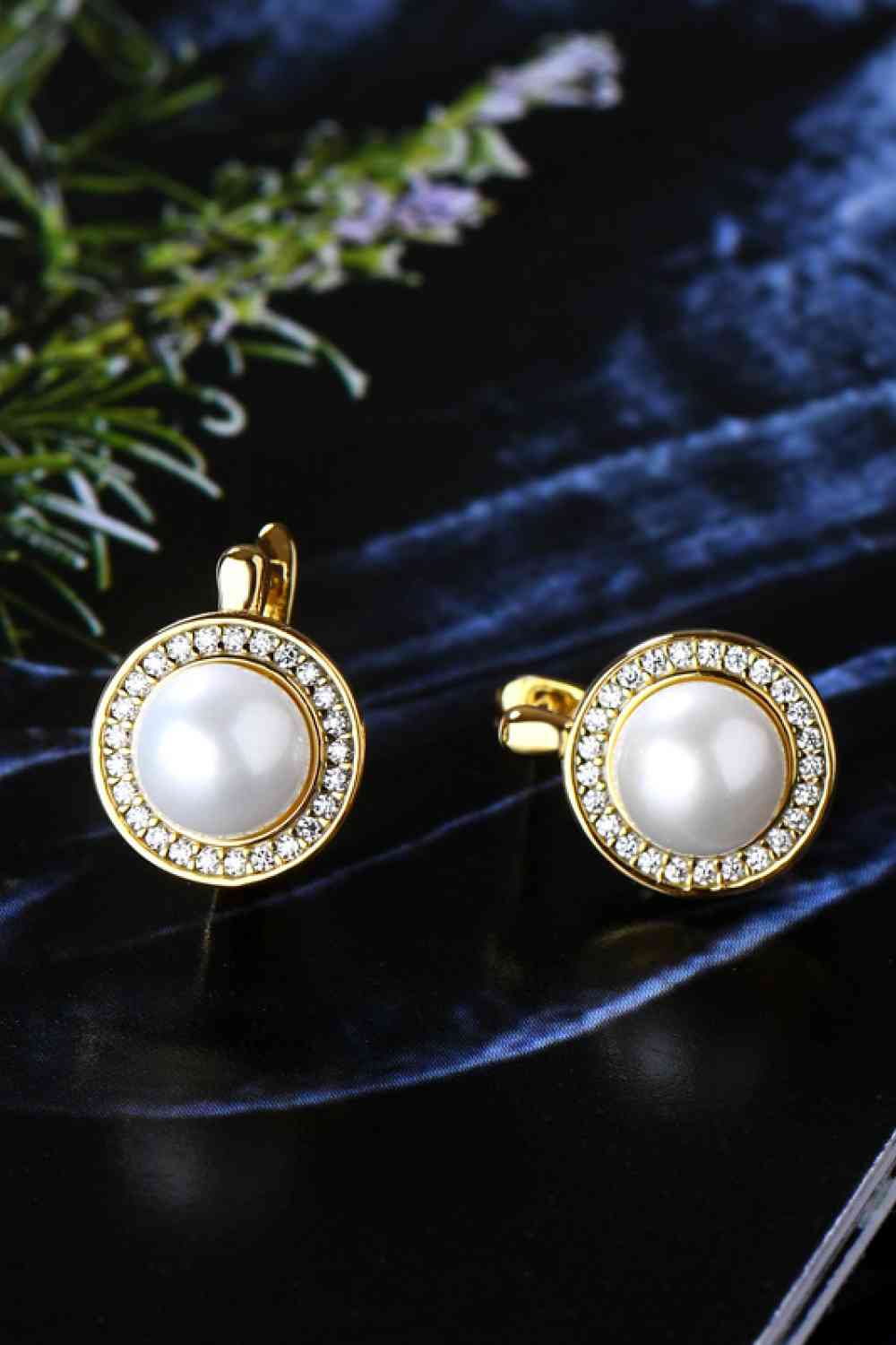 Moissanite Pearl 925 Sterling Silver Earrings-Bijou Crush