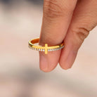 Zircon 925 Sterling Silver Cross Ring-Bijou Crush