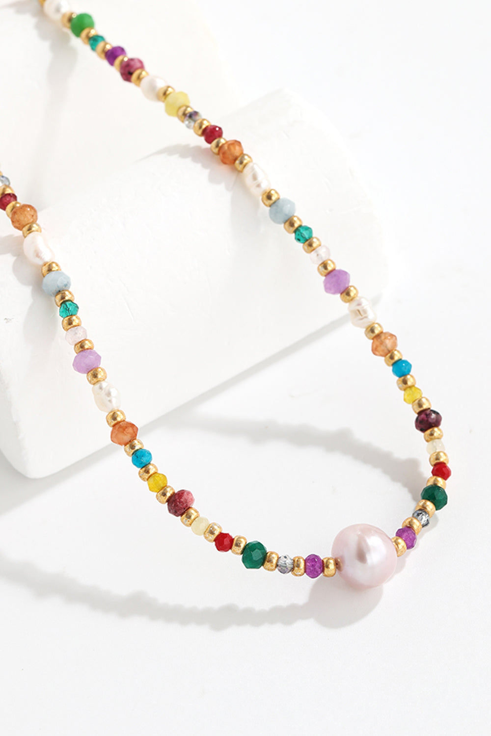 Multicolored Bead Necklace-Bijou Crush
