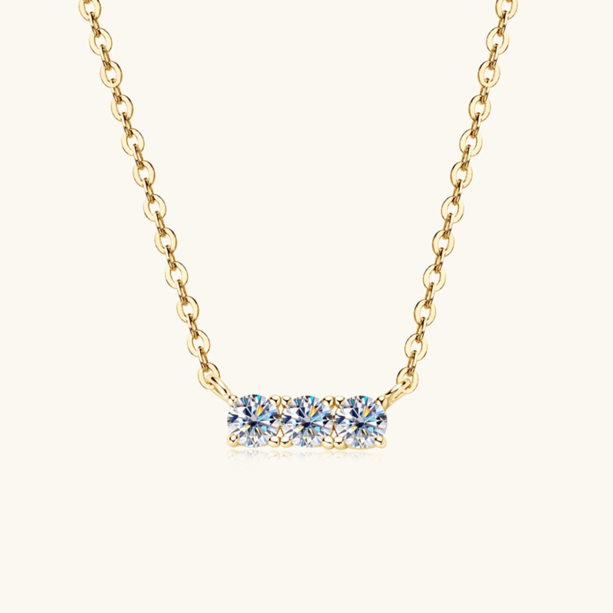 925 Sterling Silver Inlaid Moissanite Bar Necklace-Bijou Crush