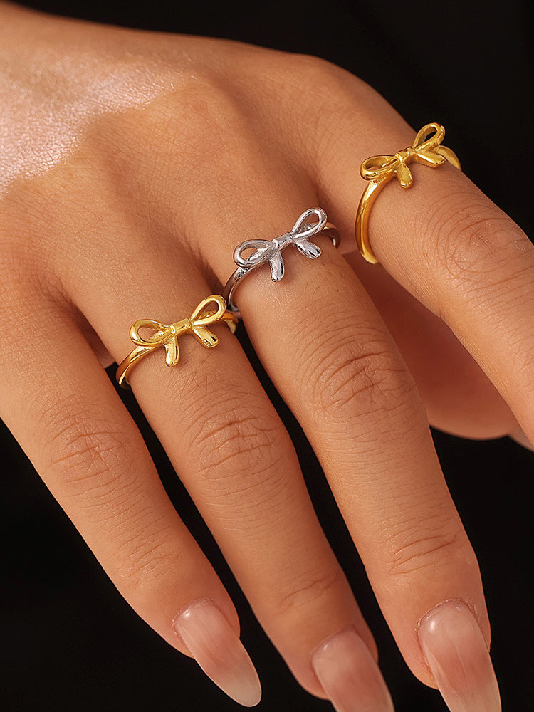 Stainless Steel Bow Ring-Bijou Crush