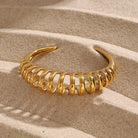 Stainless Steel Cutout Bracelet - 18K Gold-Plated-Bijou Crush