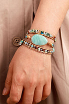 Handmade Natural Stone Beaded Triple Layer Bracelet-Bijou Crush