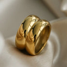 Gold Double Ridge Ring-Bijou Crush