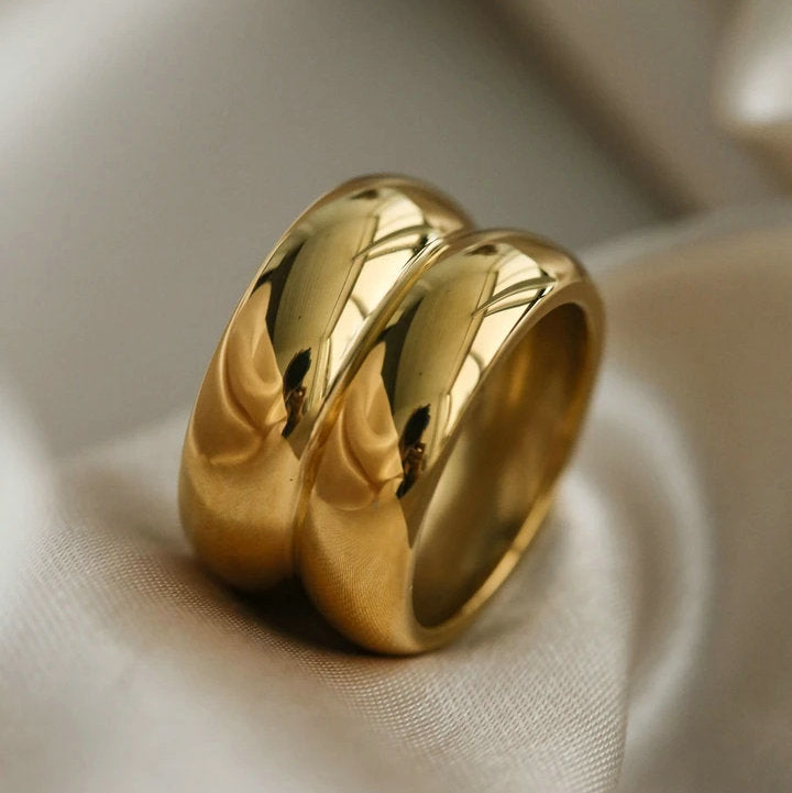 Gold Double Ridge Ring-Bijou Crush