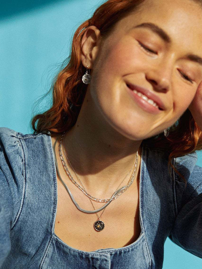 Alloy Inland Zircon Sun & Moon Necklace-Bijou Crush