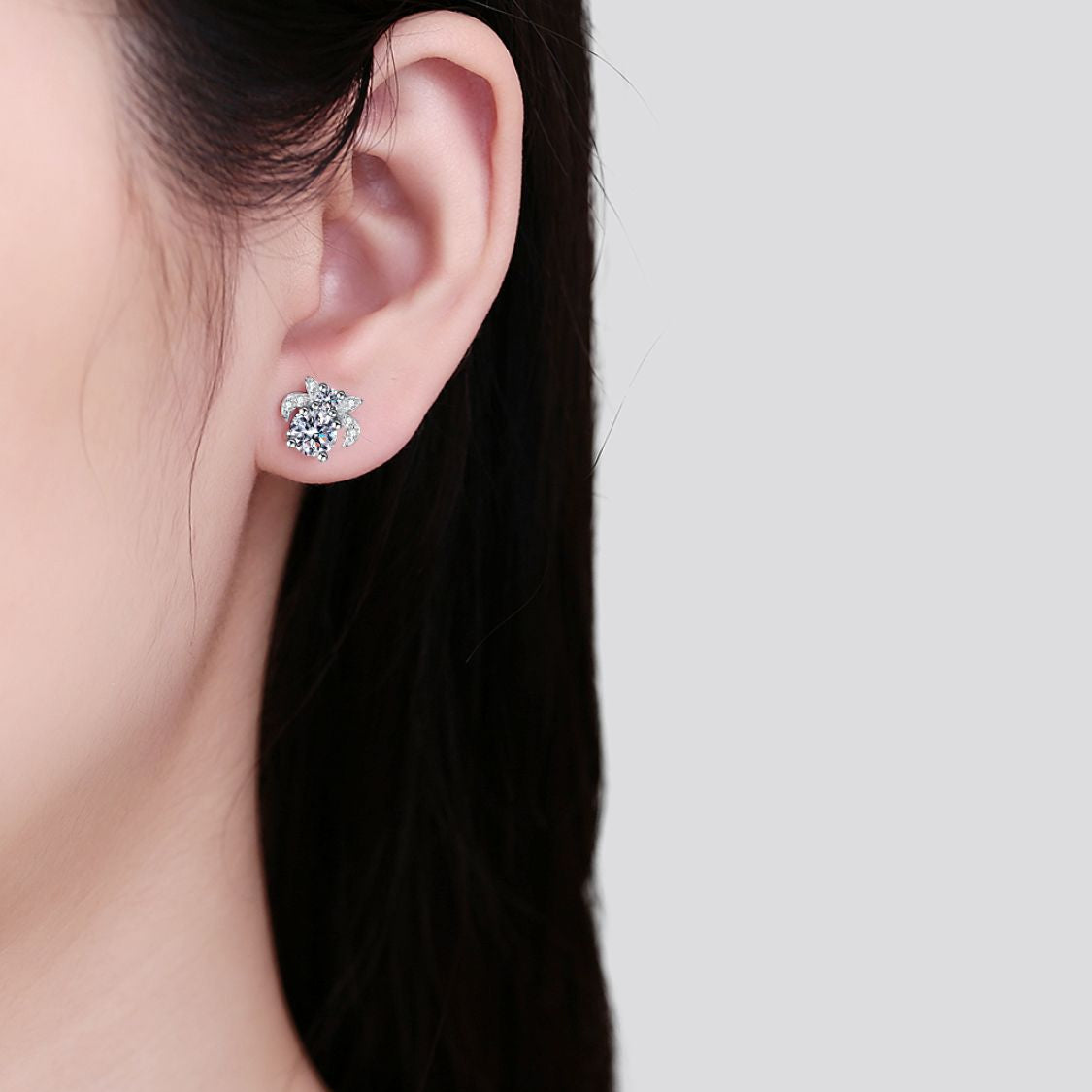 1 Carat Moissanite 925 Sterling Silver Stud Earrings-Bijou Crush