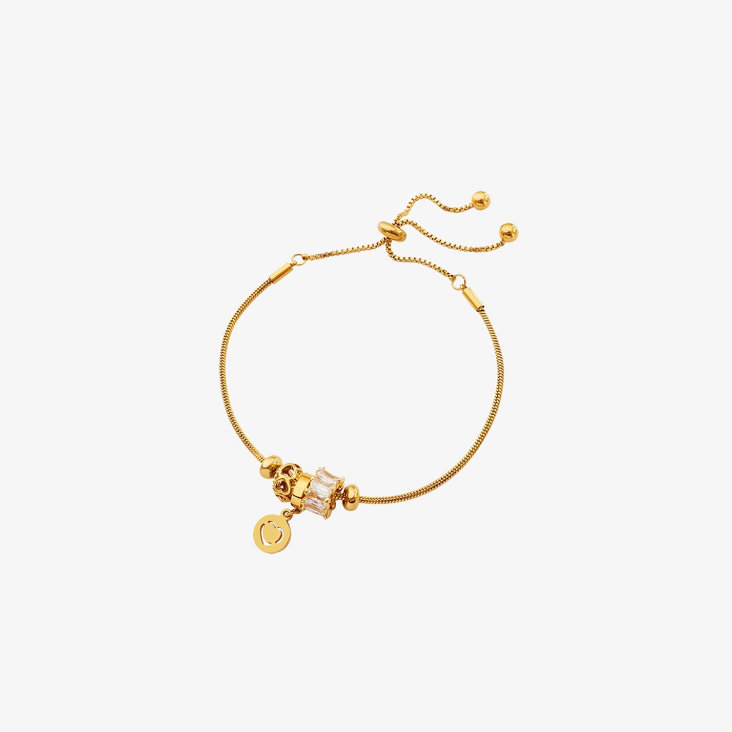Heart Charm Titanium Steel Bracelet-Bijou Crush