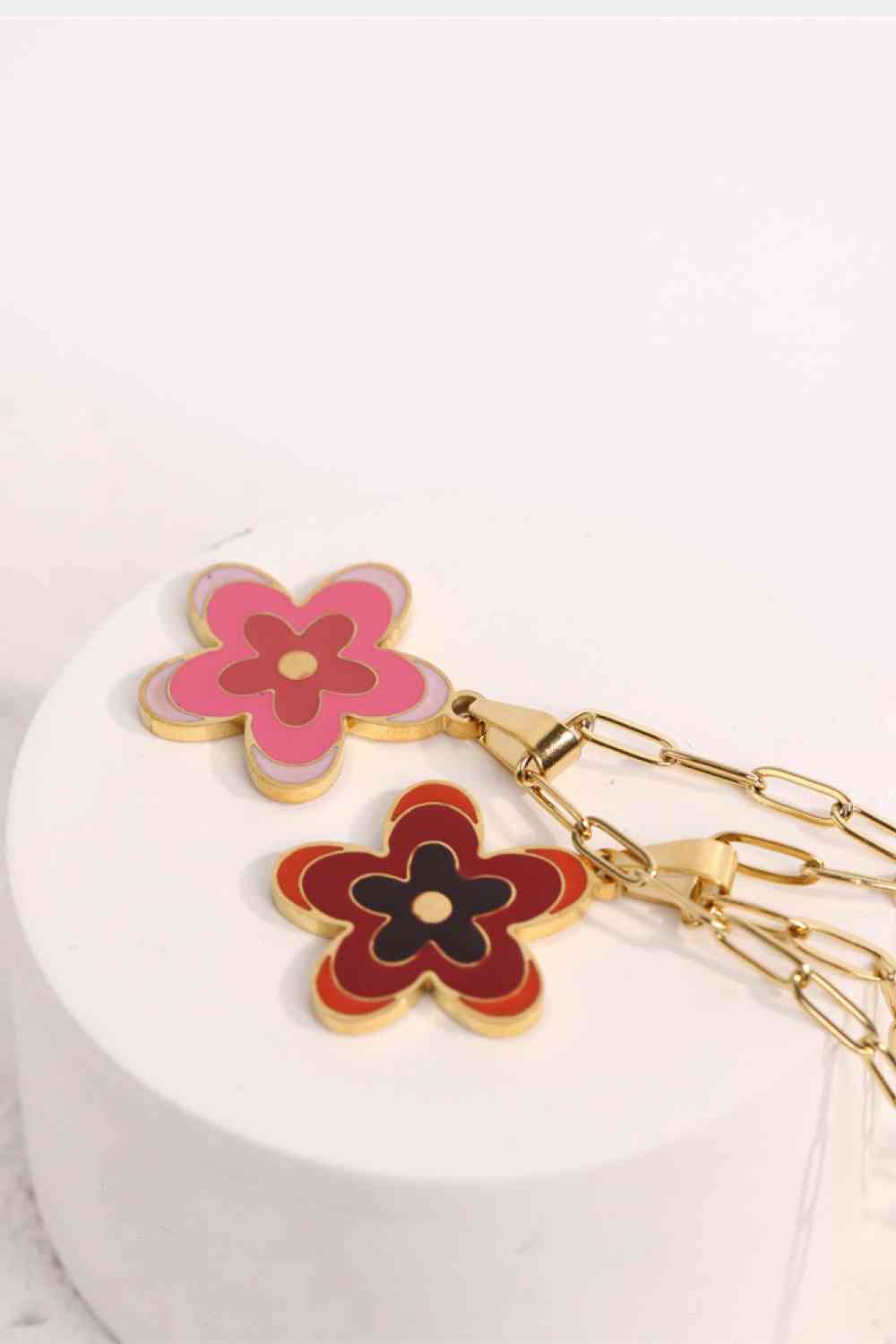 Flower Pendant Stainless Steel Necklace-Bijou Crush