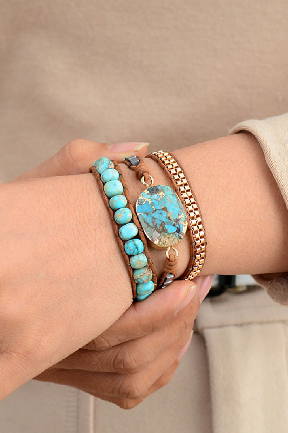 Handmade Natural Stone Copper Bracelet-Bijou Crush