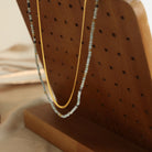 Beaded Titanium Steel Double-Layered Necklace-Bijou Crush