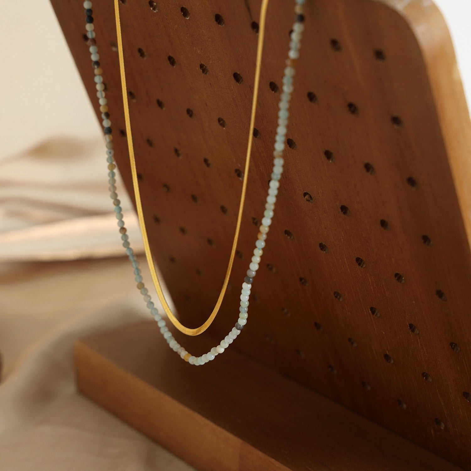 Beaded Titanium Steel Double-Layered Necklace-Bijou Crush