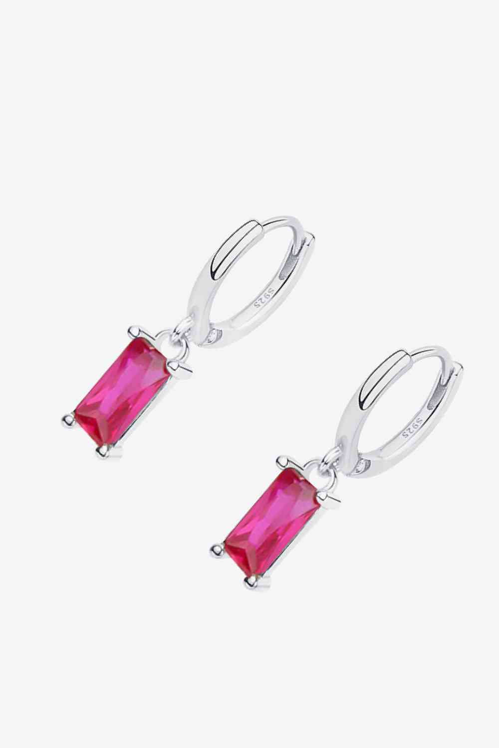 Retro 925 Sterling Silver Cubic Zirconia Drop Earrings-Bijou Crush