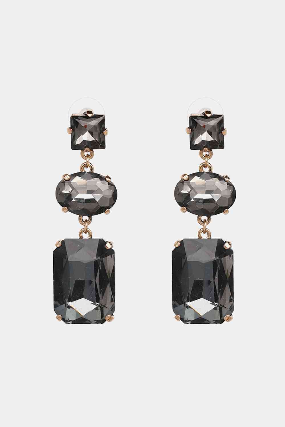 Geometrical Shape Glass Dangle Earrings-Bijou Crush