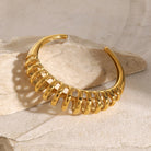 Stainless Steel Cutout Bracelet - 18K Gold-Plated-Bijou Crush