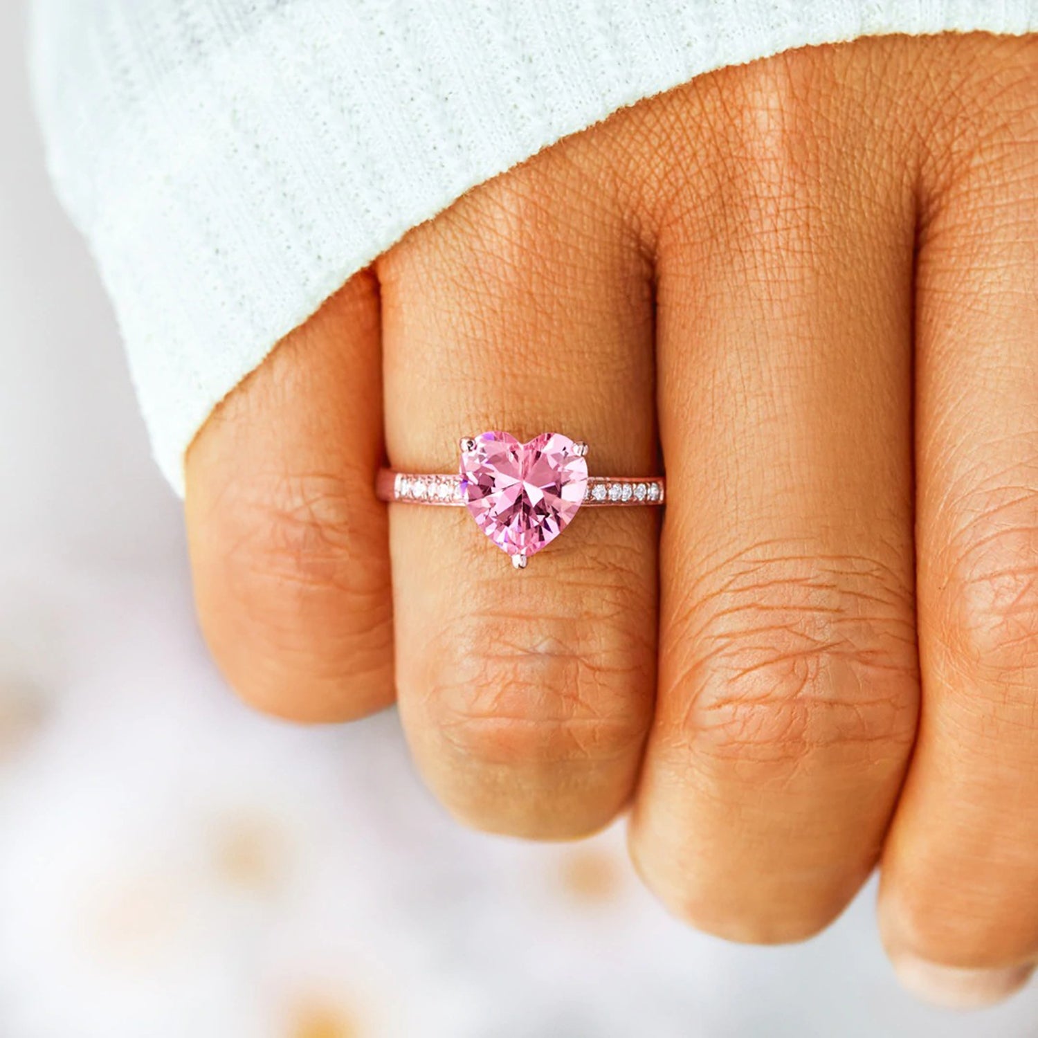 Heart Zircon 925 Sterling Silver Ring-Bijou Crush