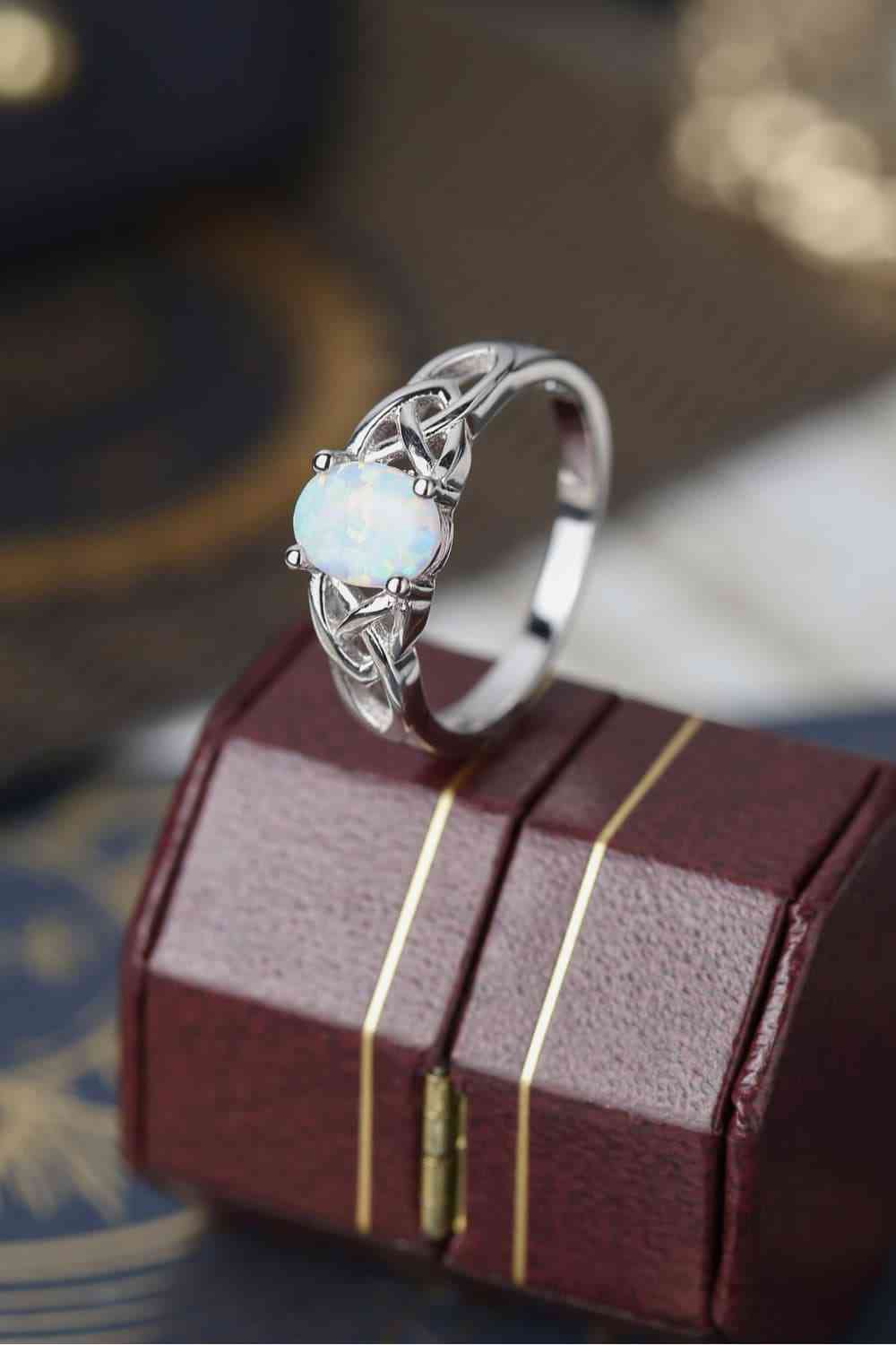 Crisscross 4-Prong Opal Ring-Bijou Crush